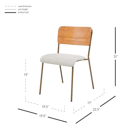 New Pacific Direct Leshia KD Fabric Bamboo Dining Side Chair, (Set of 2) -  1160028-406N