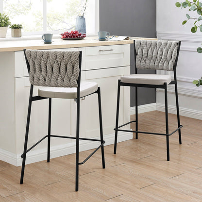 New Pacific Direct Leander Fabric/ PU Counter Stool, (Set of 4)  - 1240015-5006
