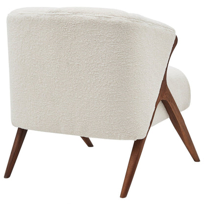 New Pacific Direct Florence Faux Shearling Fabric Accent Chair Brown Legs -  1250017-560