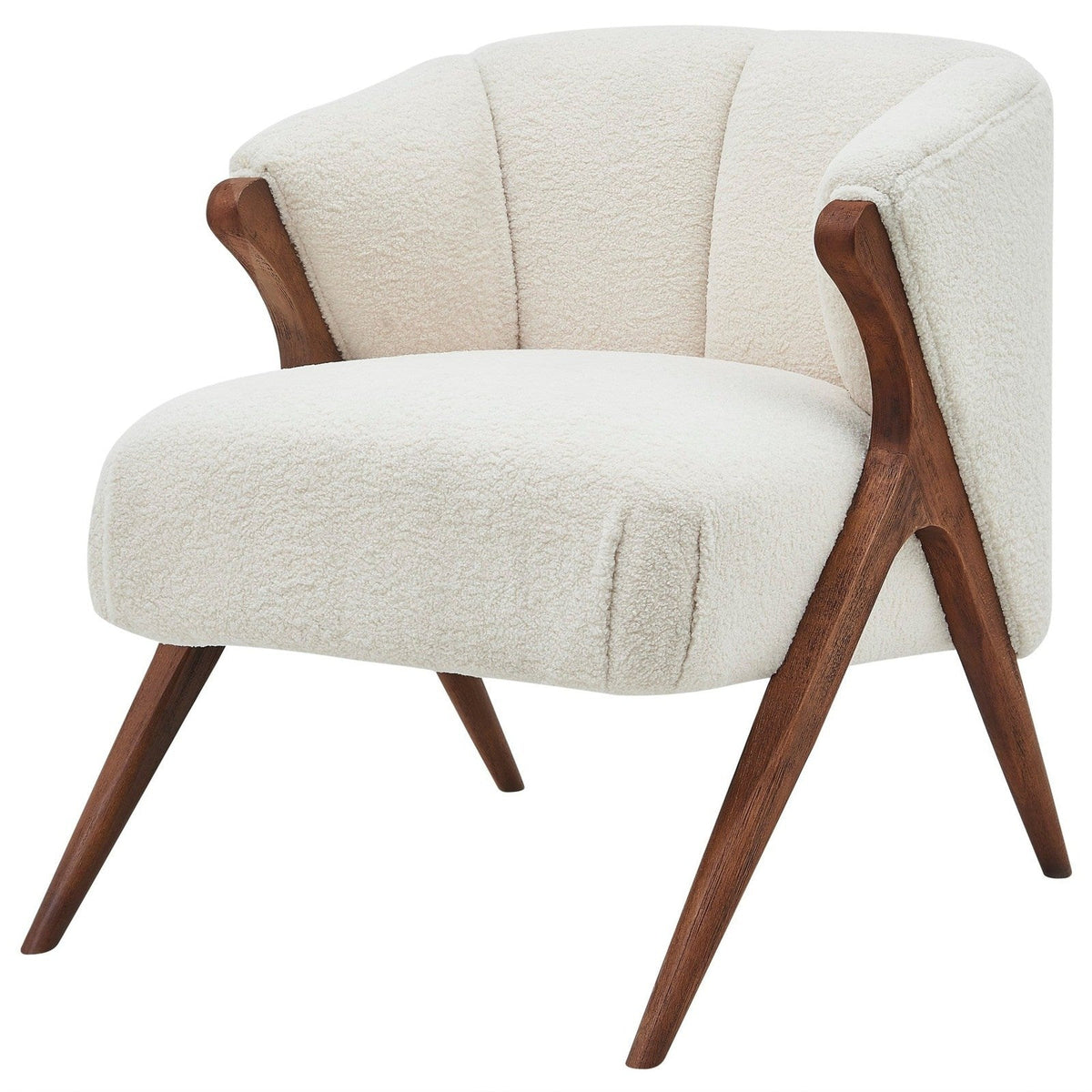 New Pacific Direct Florence Faux Shearling Fabric Accent Chair Brown Legs -  1250017-560