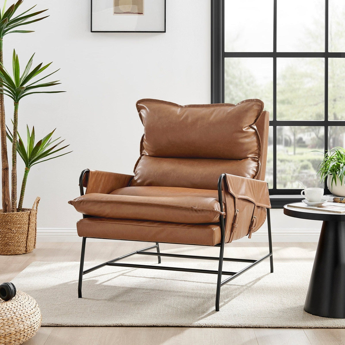 New Pacific Direct Thierry PU Accent Arm Chair  - 1250030-VCD