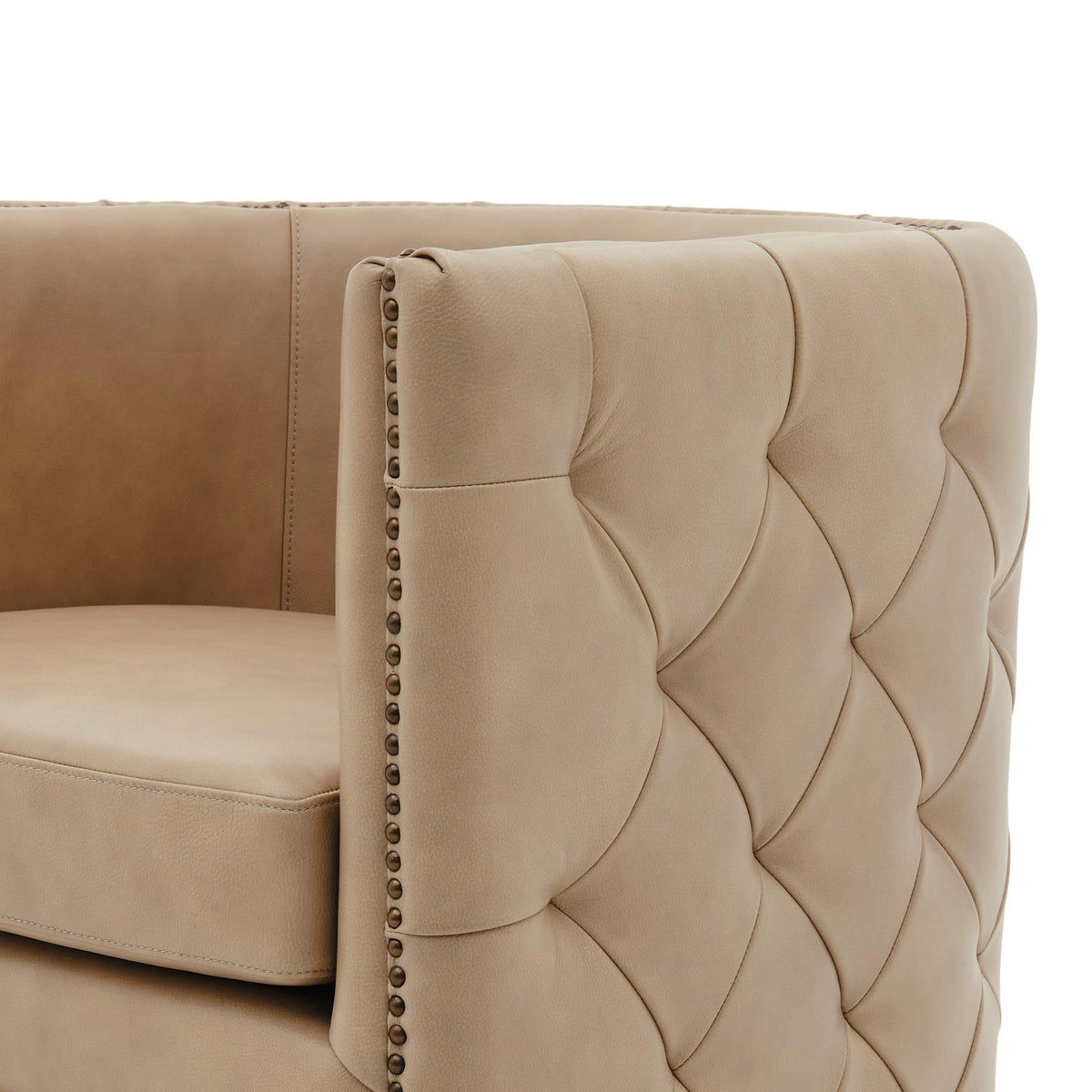 New Pacific Direct Leslie Top Grain Leather Swivel Tufted Chair  - 1900152-427