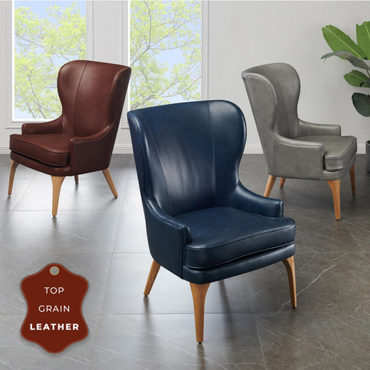 New Pacific Direct Bjorn Top Grain Leather Accent Chair  - 1900155-426