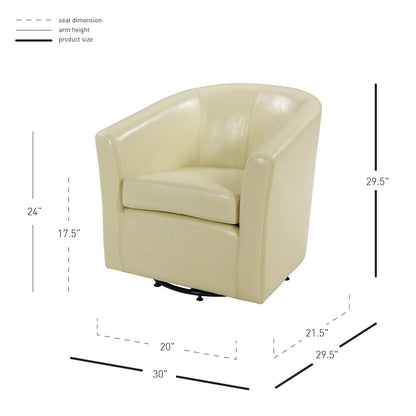 New Pacific Direct Hayden Swivel Bonded Leather Chair  - 193012B-2050
