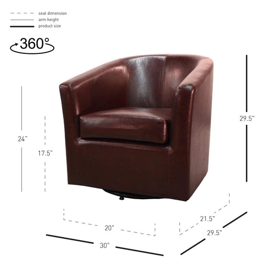 New Pacific Direct Hayden Swivel Bonded Leather Chair  - 193012B-208