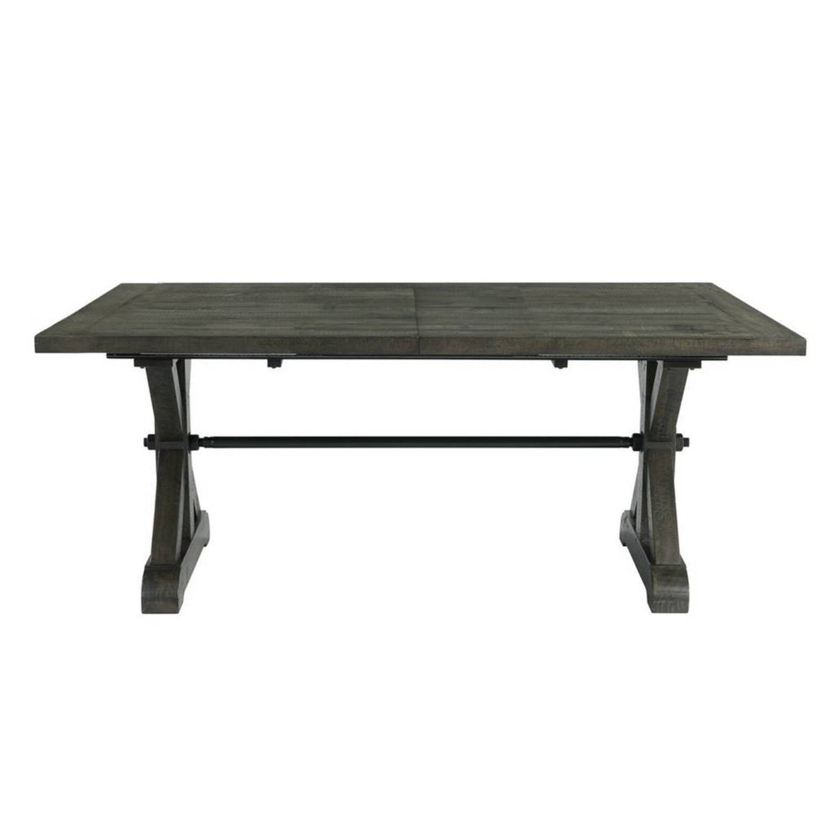 Sunset Trading Trestle 96" Rectangular Extension Pedestal Dining Table | Distressed Gray Wood -  ED-SK100