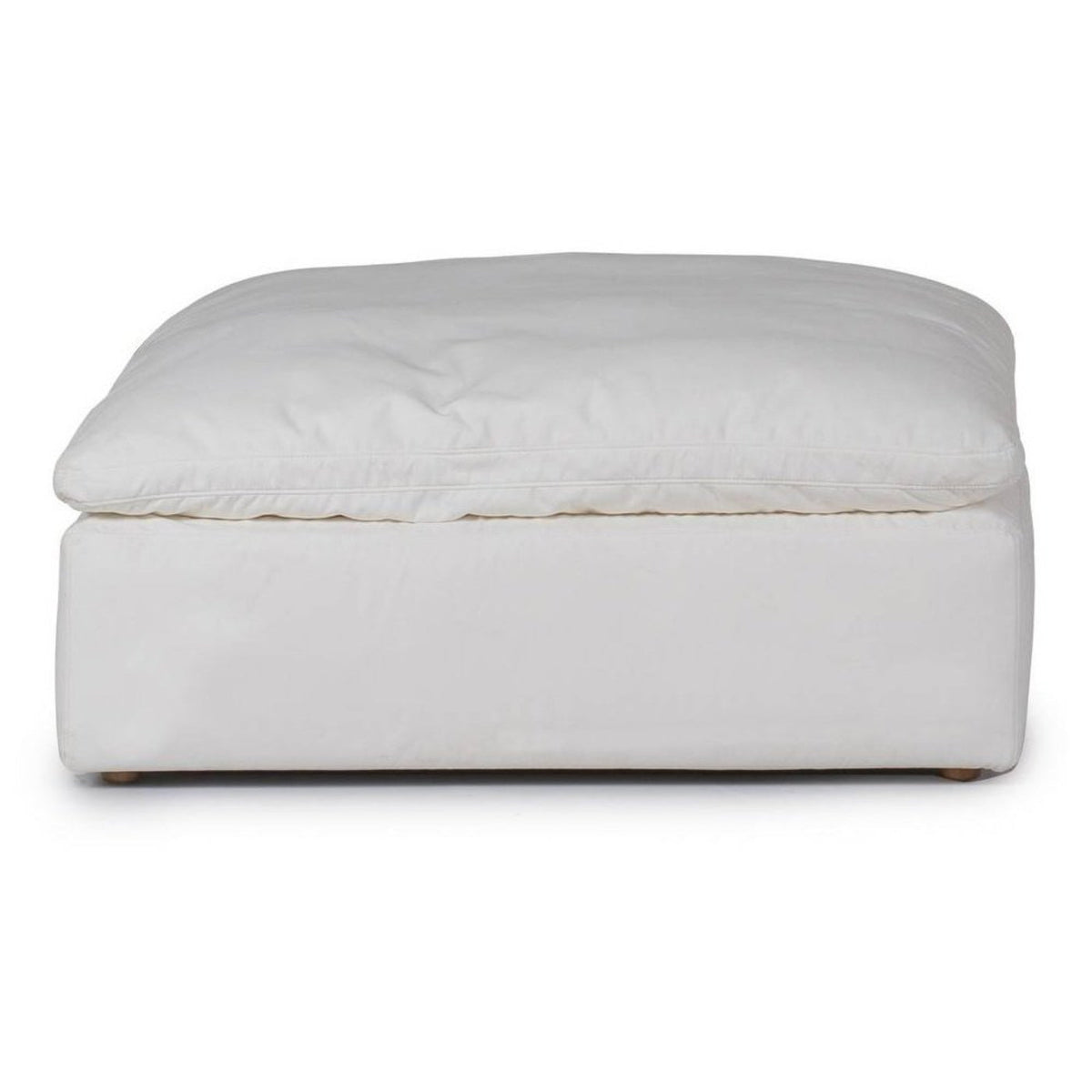 Sunset Trading Cloud Puff Slipcovered 44" Square Sectional Modular Ottoman | Stain Resistant Performance Fabric | White - SU-145830-391081