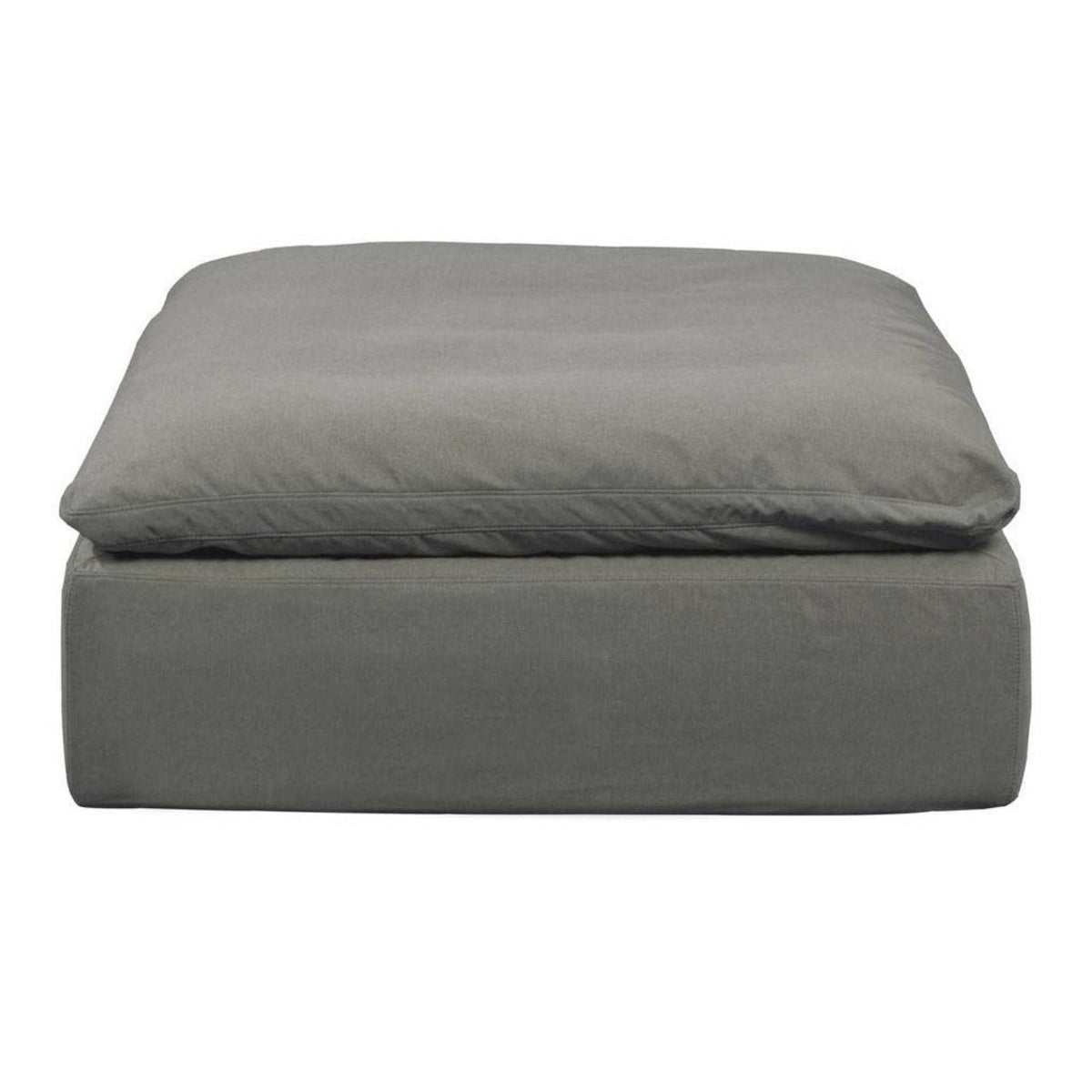 Sunset Trading Cloud Puff Slipcovered 44" Square Sectional Modular Ottoman | Stain Resistant Performance Fabric | Gray -   SU-145830-391094