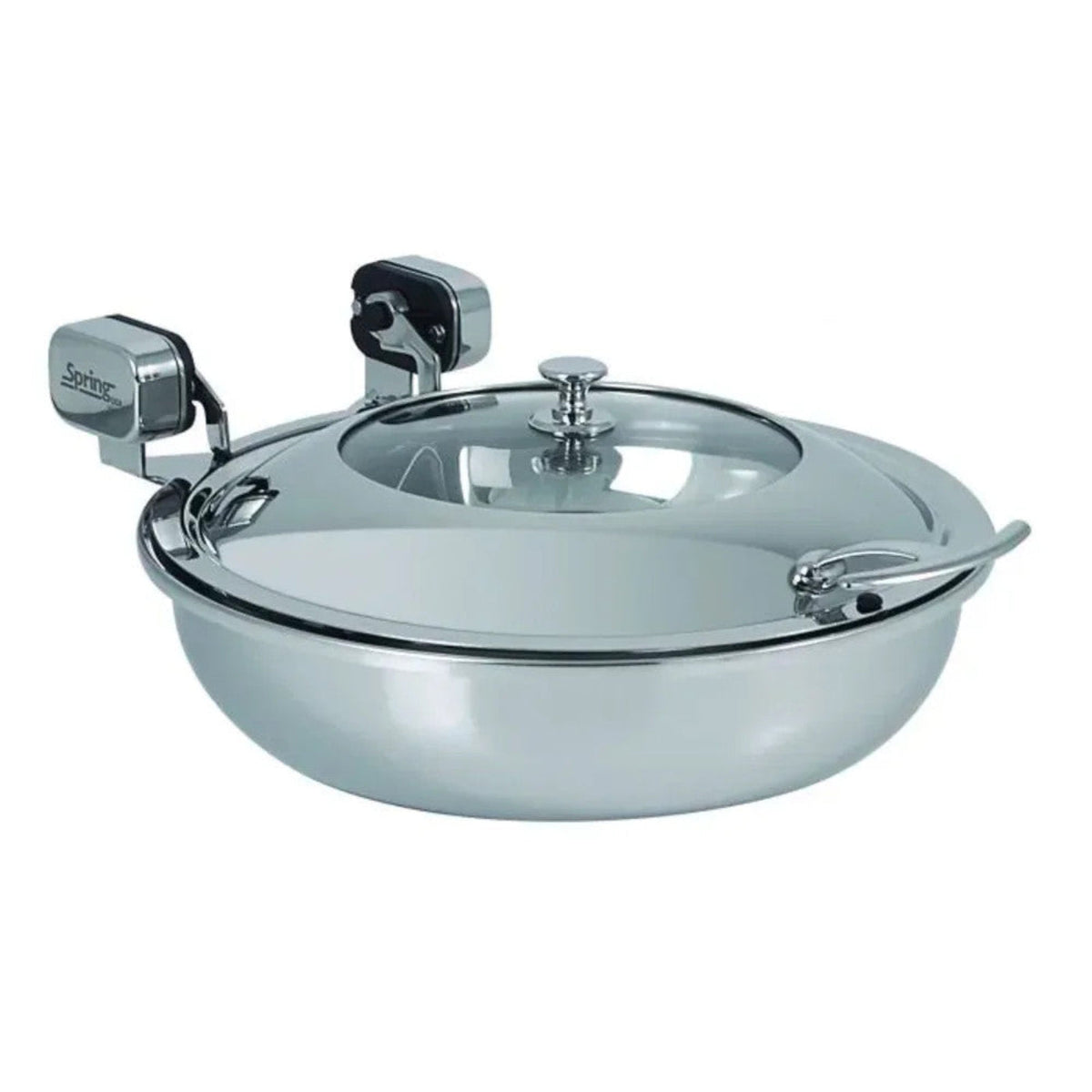 Spring USA 2472-6/36 Vision, Glass Top Buffet Server, 36cm, Sauteuse, Stainless Steel w/All Angle Axle, 15-1/4", 4 Quart - SP2472636