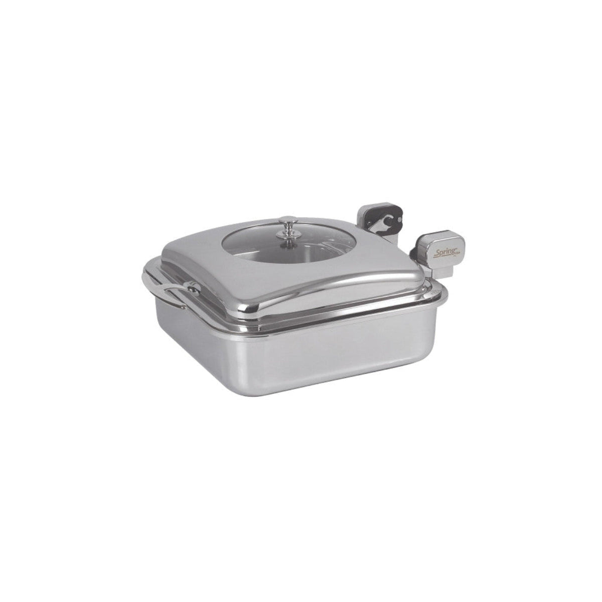 Spring USA 2474-6 Square Vision Induction Buffet Server with Chrome Accents - SP24746