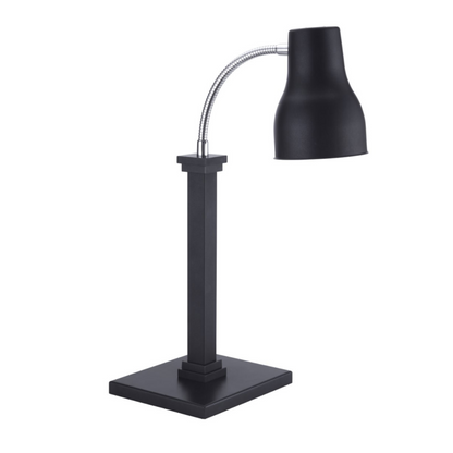 Spring USA 2791-6EB Single Heat Lamp w 120v outlet, Black Matte SS, w adj neck - SP27916EB