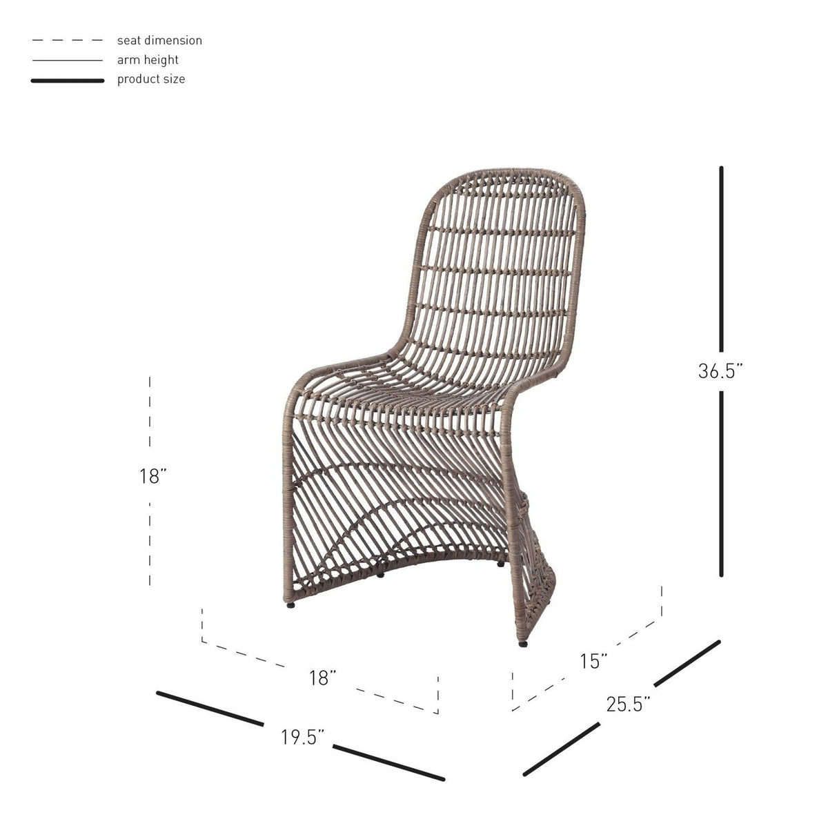 New Pacific Direct Groovy Rattan Chair, (Set of 2)  - 6600010-G