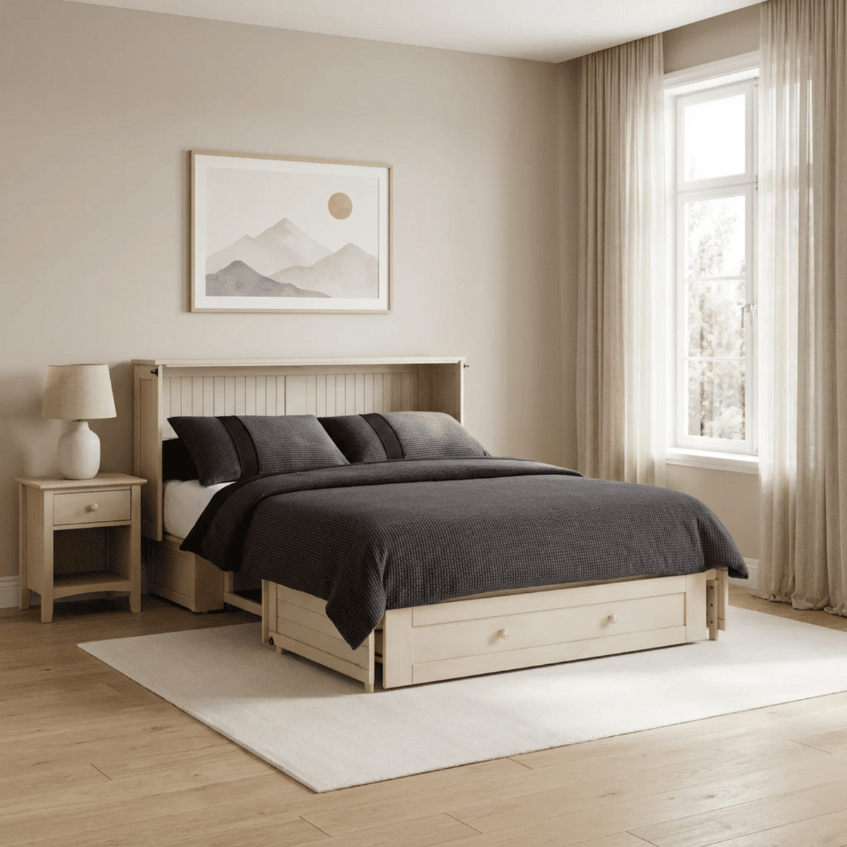 Night and Day Furniture Daisy Queen Murphy Cabinet Bed Complete - MUR-DSY-QEN-BC
