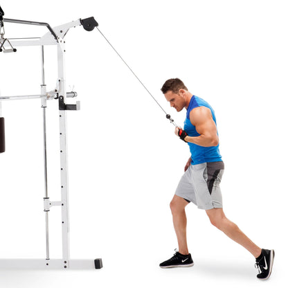 Marcy 5276 Combo Smith Heavy-Duty Total Body Strength Home Gym Machine, White - 84823