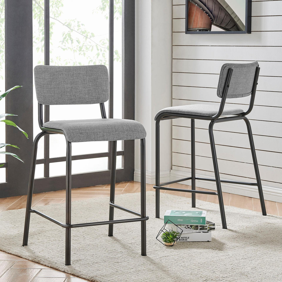 New Pacific Direct Lehman Fabric Counter Stool, (Set of 4) -  9300099-530