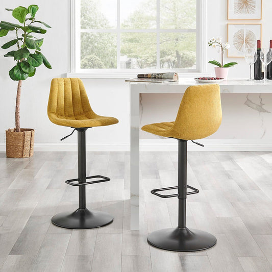 New Pacific Direct Robert Fabric Gaslift Swivel Bar Stool, (Set of 2) 9300147-592 - 9300147-592