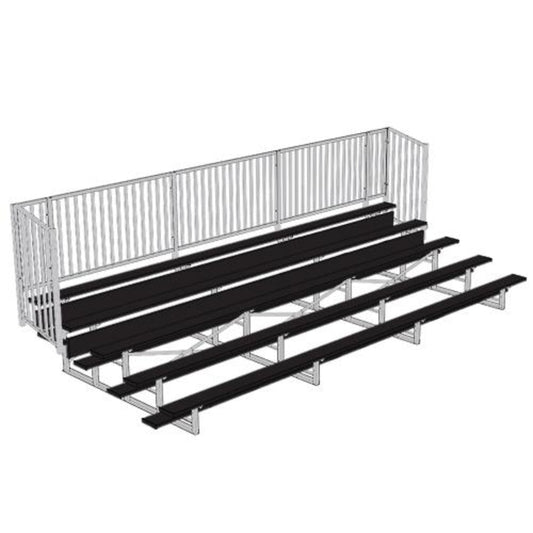 Bleacher 5 Row 15' - 27' Enclosed Aluminum Bleacher w/ Guard Rail - BLCH-5GRPC