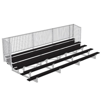 Bleacher 5 Row 15' - 27' Enclosed Aluminum Bleacher w/ Guard Rail - BLCH-5GRPC