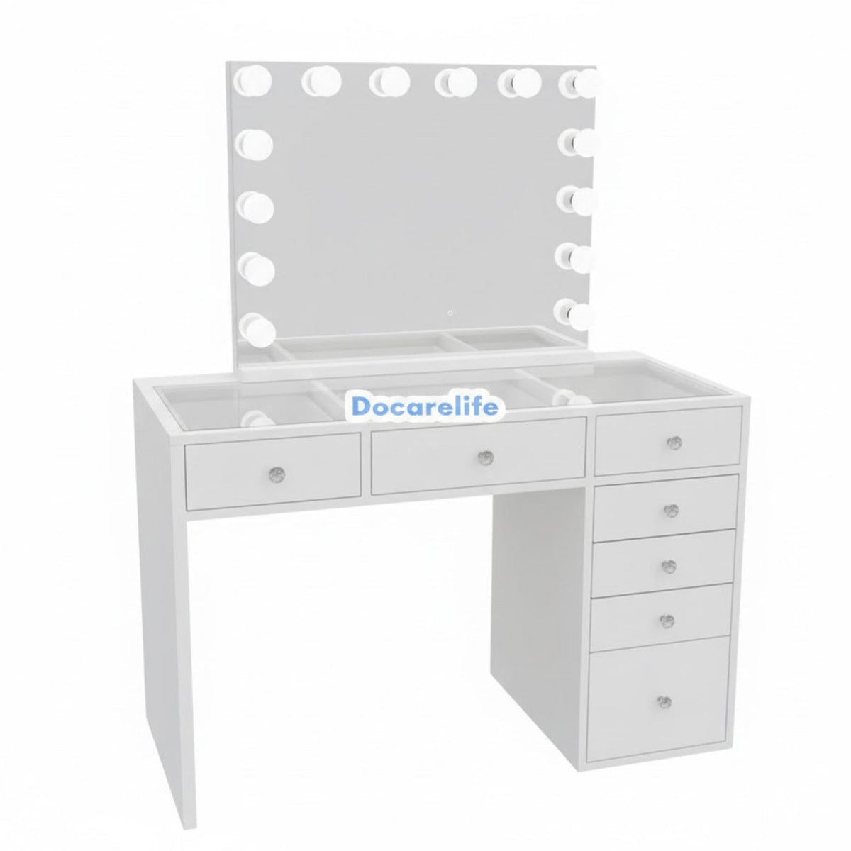 DoCareLife Kylie White Vanity with LED Mirror Kit - DCL-VT007-WHITE-KIT