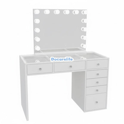 DoCareLife Kylie White Vanity with LED Mirror Kit - DCL-VT007-WHITE-KIT