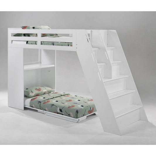 Night and Day Furniture Galaxy Murphy Cabinet Loft Twin Bunk Bed Complete - GAL-TLB-NA/WH-COM