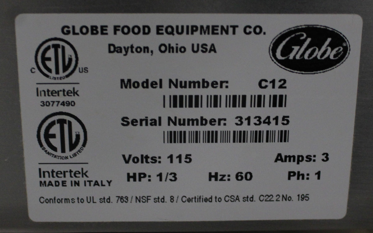 Globe C1  Open Box C-Series Compact Manual Slicer NSF Certified 12" Blade (#3147) - 3147OBGLC12