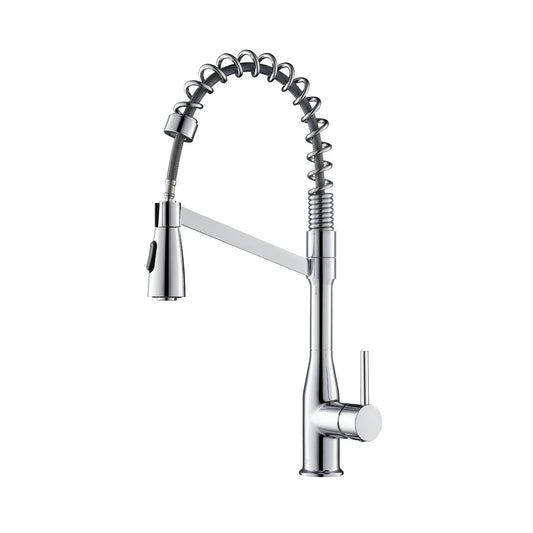 Kibi Largo Single Handle Pull Down Kitchen Faucet in Chrome Finish - KKF2006CH