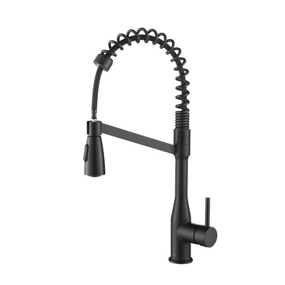 Kibi Largo Single Handle Pull Down Kitchen Faucet in Matte Black Finish - KKF2006MB