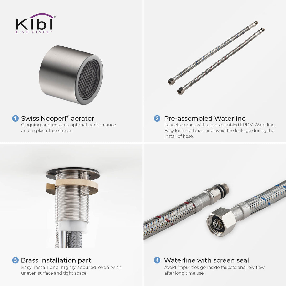 Kibi Macon Single Handle High Arc Kitchen Bar Sink Faucet With Soap Dispenser in Brushed Nickel Finish - C-KKF2012BN-KSD100BN