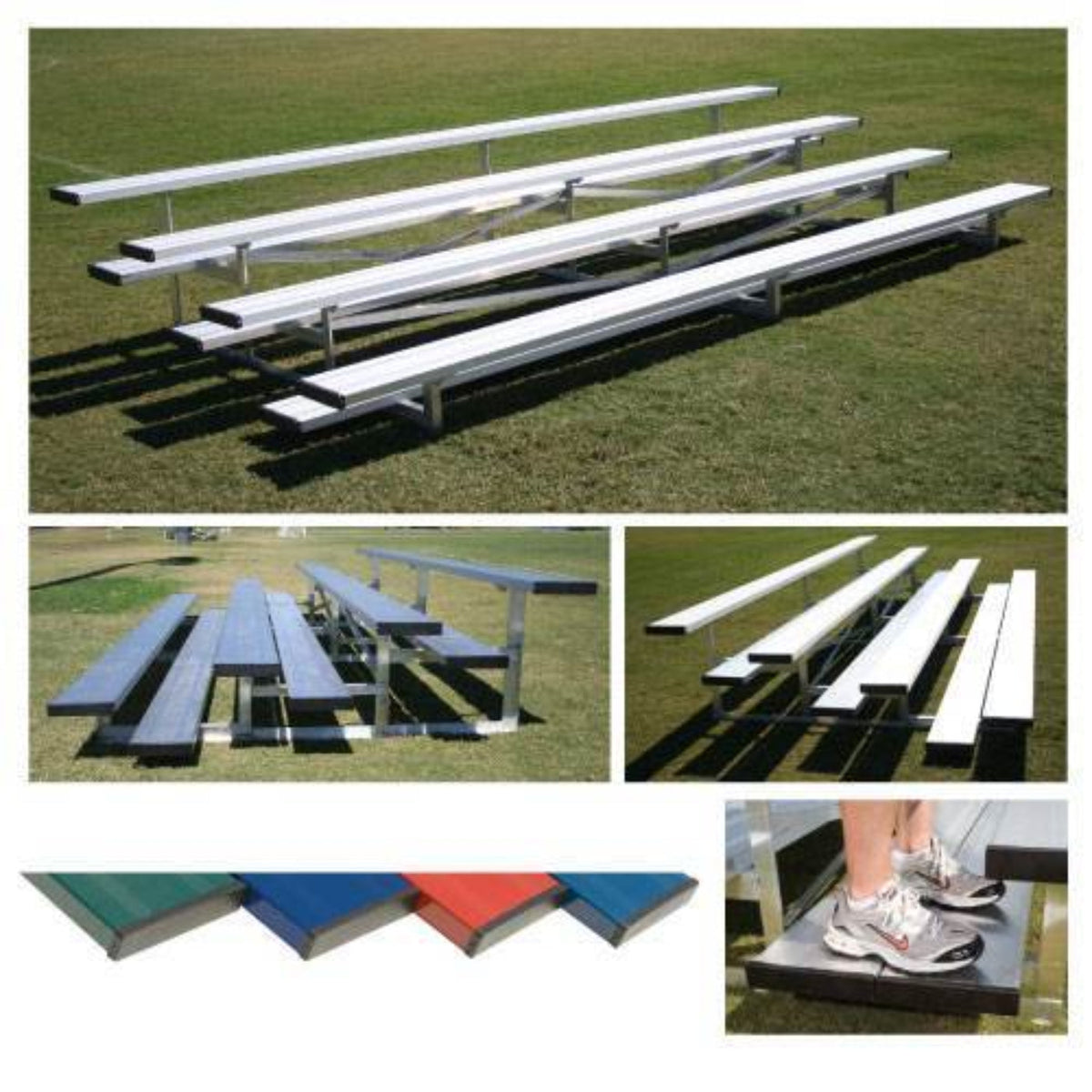 Bleacher Preferred Powder Coated Low Rise - LR0408CP