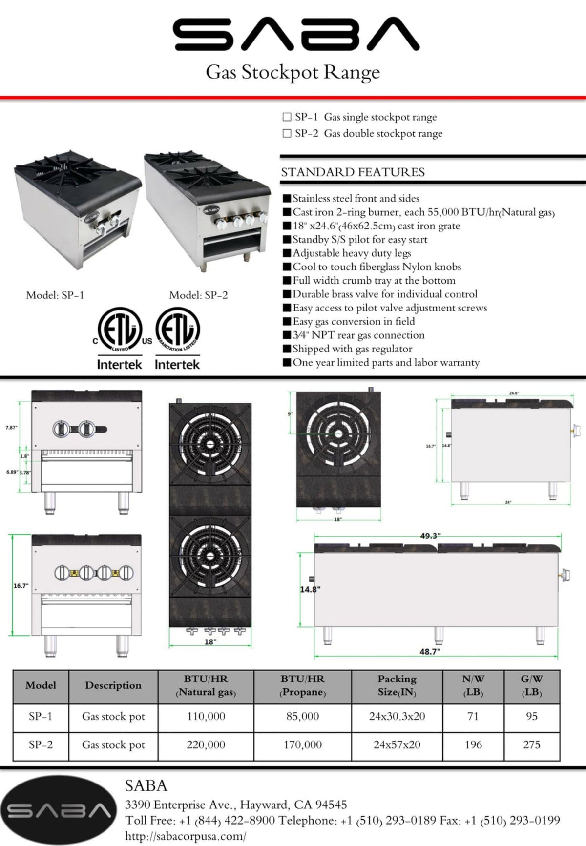 SABA  Commercial Stock Pot - SP-2
