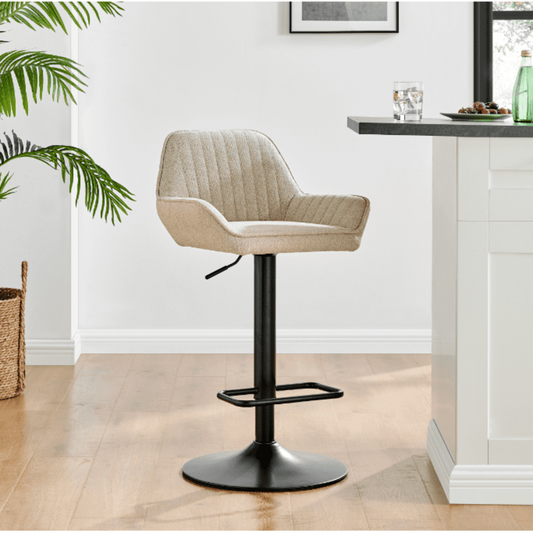 New Pacific Direct Luther Fabric Gaslift Swivel Bar Stool, (Set of 2)  - 9300122-528