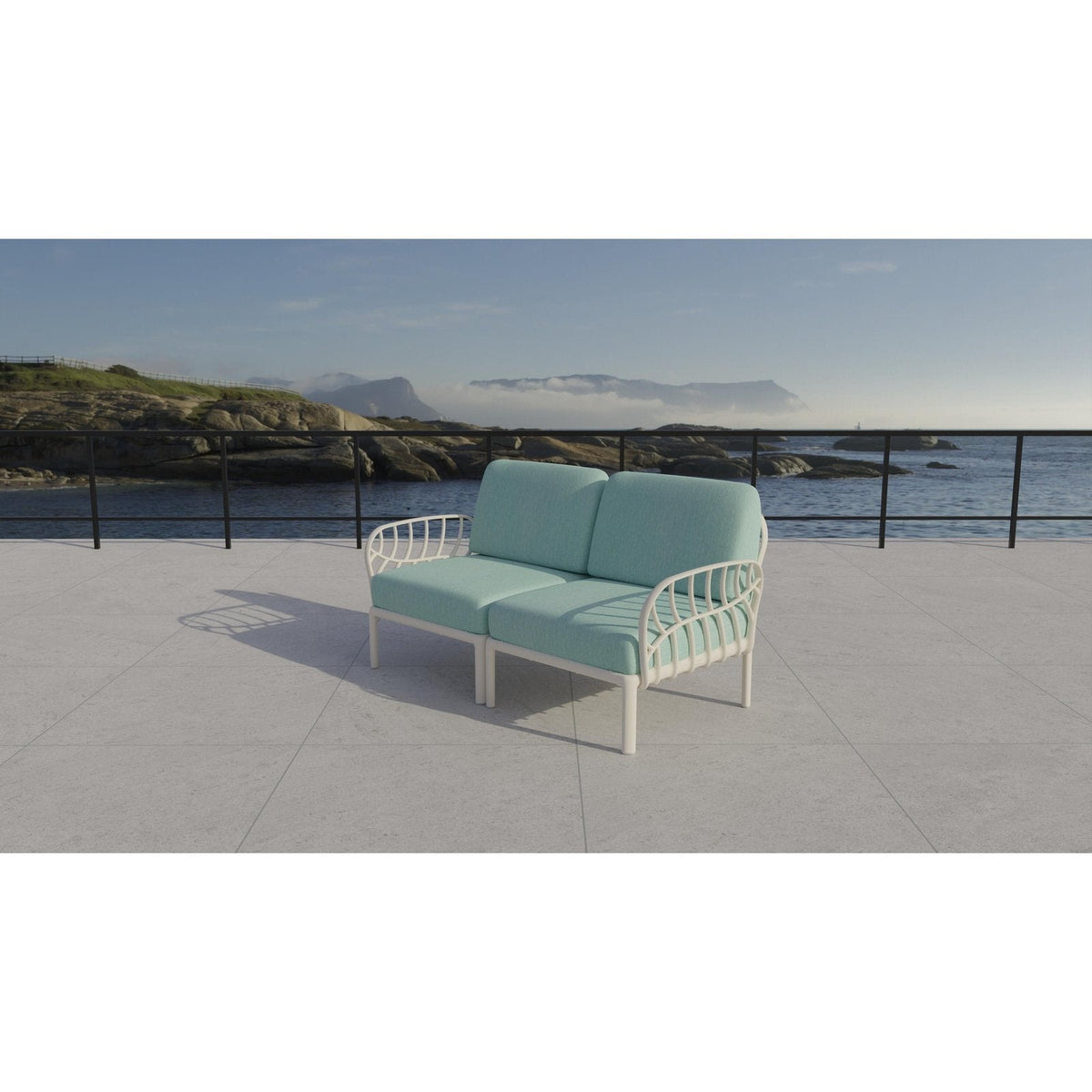 Strata Furniture Dahlia Patio Loveseat White  - ODALWM