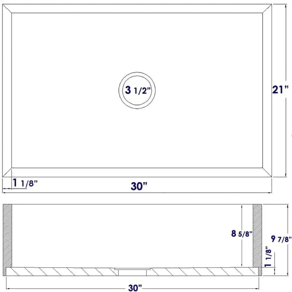 GREE ALFI brand 30 Inch Single Bowl Bamboo Kitchen Farm Sink  - AB3021