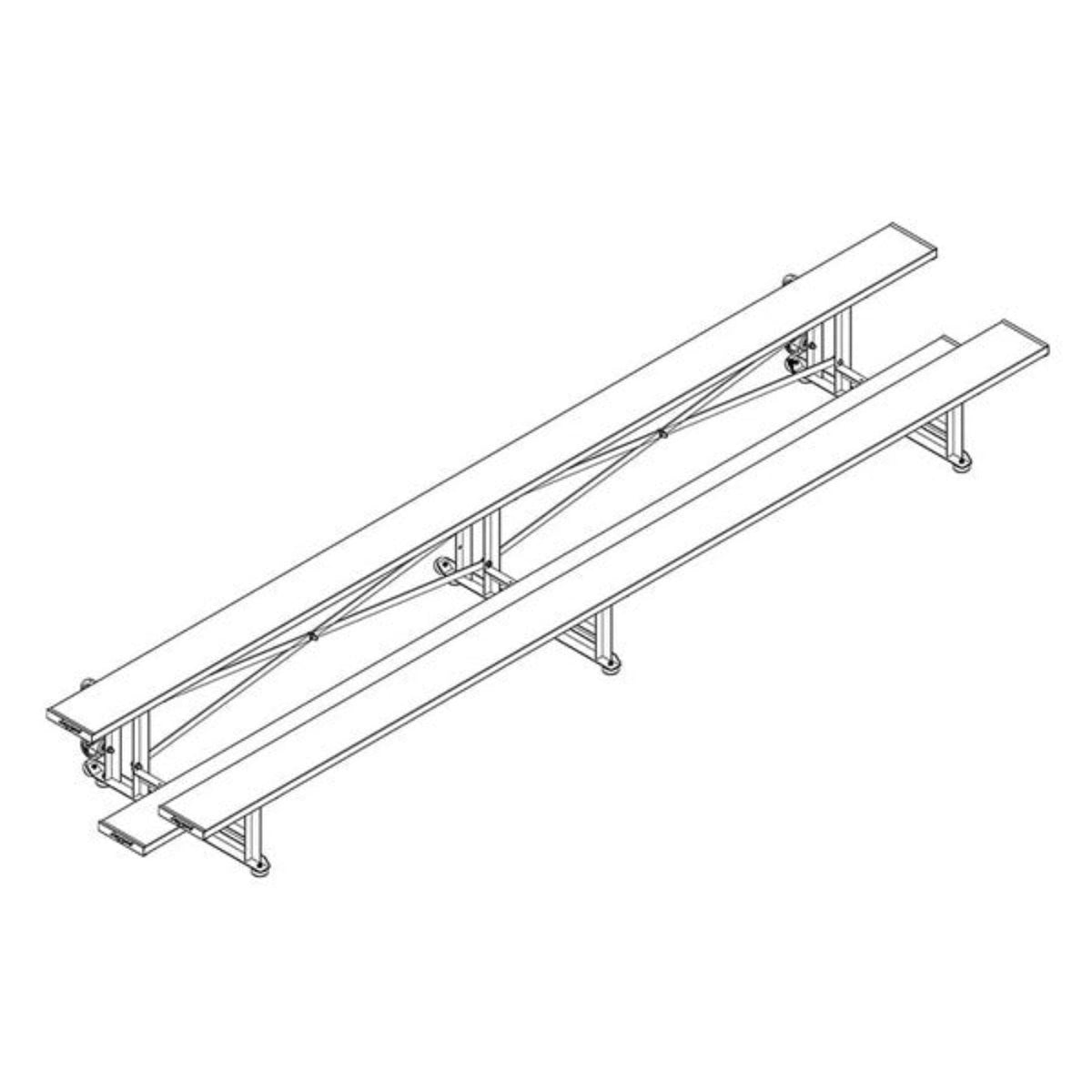 Bleacher - 15 ft. (2 Row - Single Foot Plank) - Tip & Roll - BLCH-2TRG