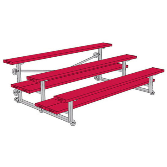 Bleacher - 7-1/2 ft. (3 Row - Double Foot Plank) - Tip & Roll - BLDP-375TRG