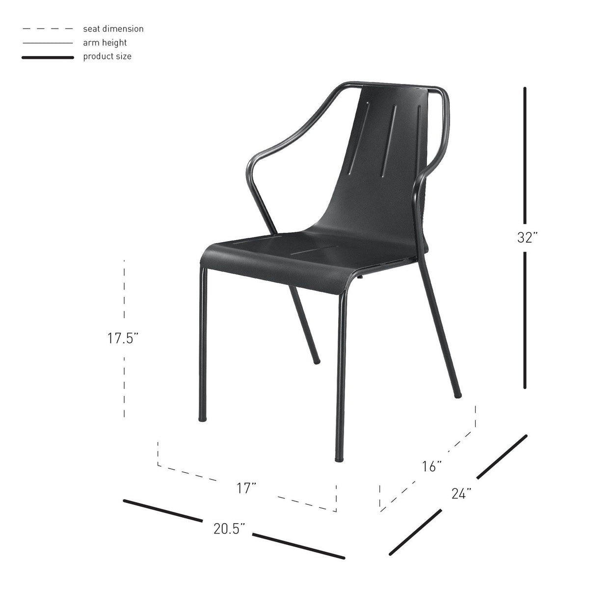 New Pacific Direct Callum Metal Chair, (Set of 4)  - 9300048