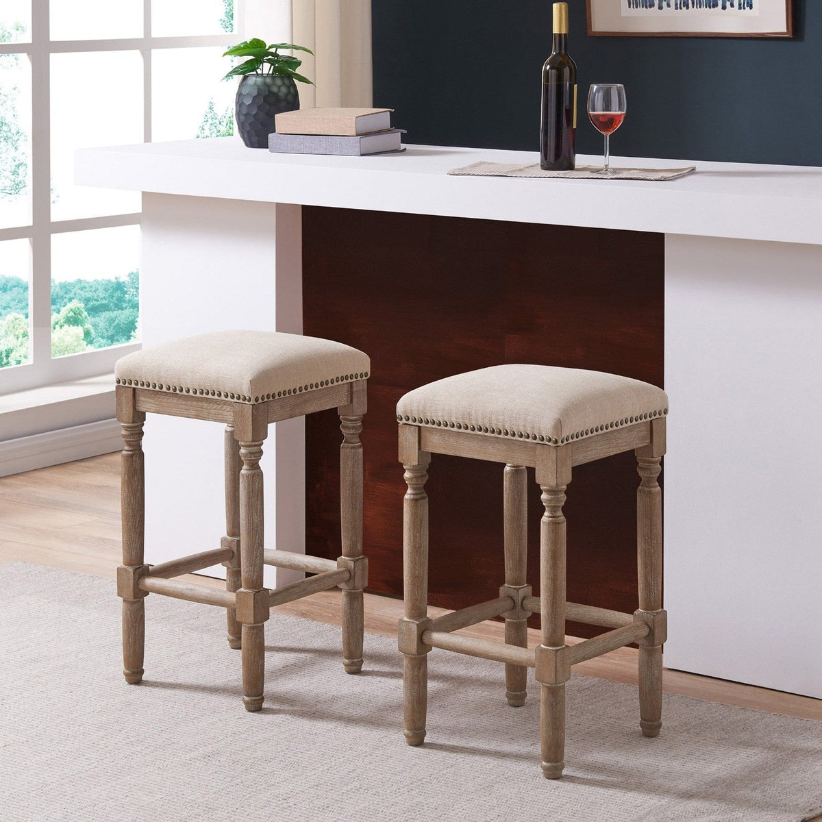 New Pacific Direct Ernie Fabric Counter Stool, (Set of 2)  - 3900052-392