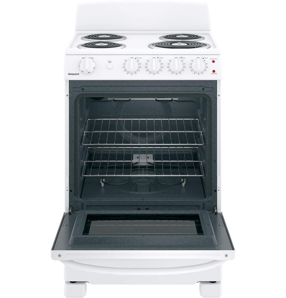 HOTPOINT RAS300DMWW Hotpoint® 24" Free-Standing Front-Control Electric Range White