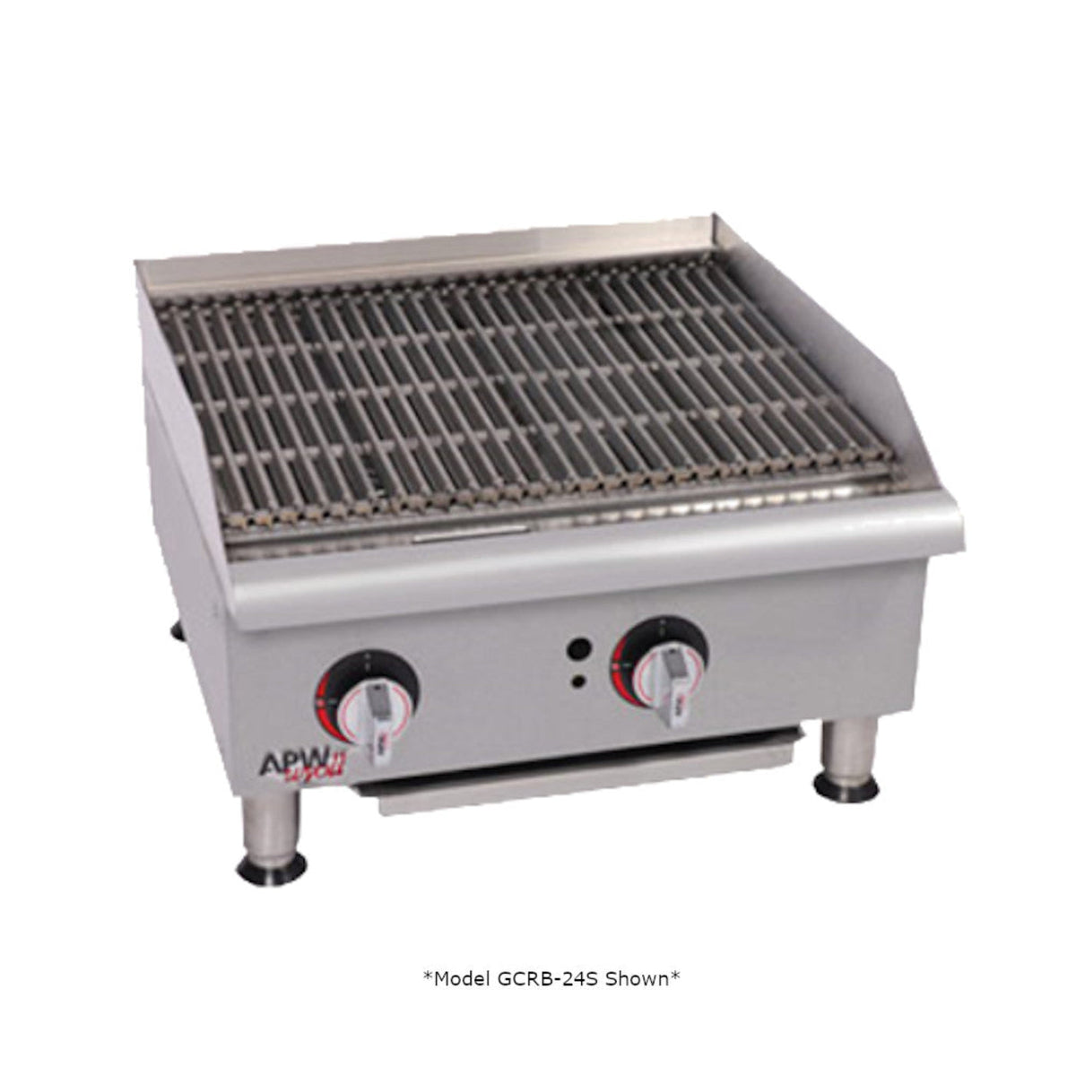 APW Wyott GCB-24S 24" Countertop Gas Charbroiler - 60,000 BTU - AWGCB24I