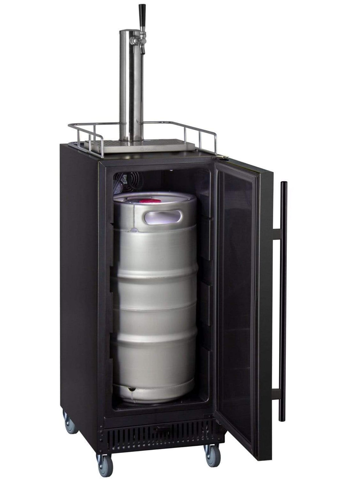 15" Wide Cold Brew Coffee Single Tap Black Commercial Kegerator - ICS15BBRNK
