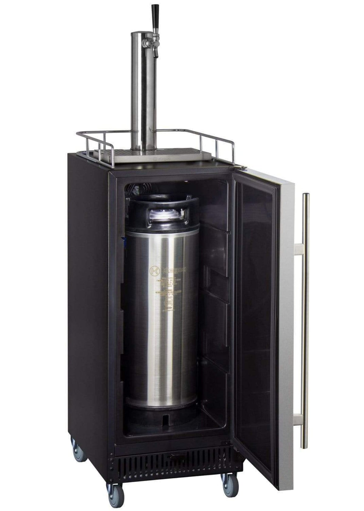 Kegco 15" Wide Homebrew Tap Stainless Steel Commercial Kegerator - HBK15BSRNK