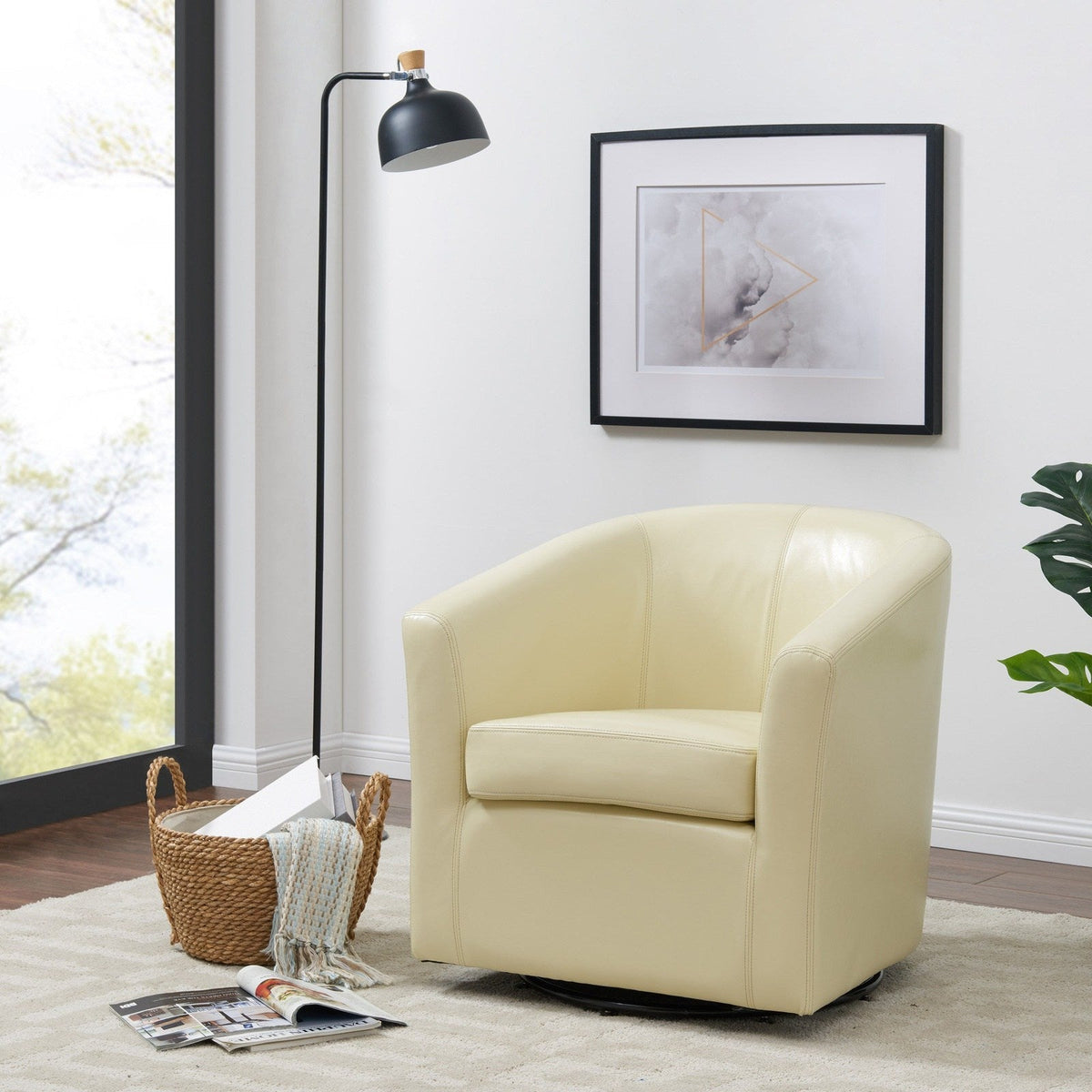 New Pacific Direct Hayden Swivel Bonded Leather Chair  - 193012B-2050