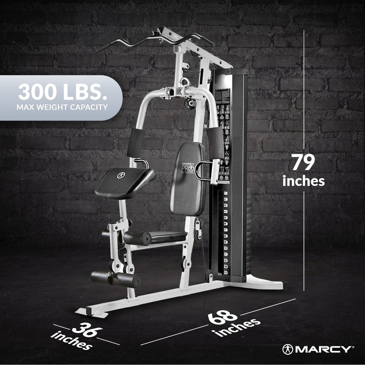 Marcy Dual-Functioning Upper Lower Body Fitness Workout 150-Pound Stack Home Gym - 84824