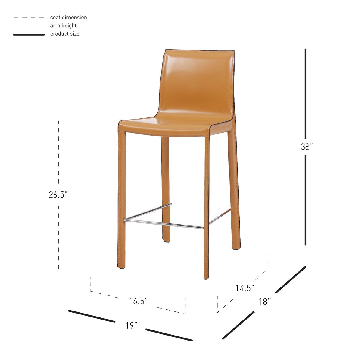 New Pacific Direct Gervin Recycled Leather Counter Stool, (Set of 2) -  448526R-29