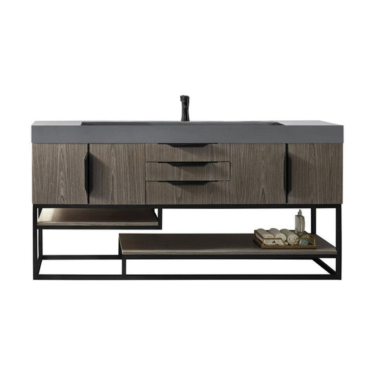 James Martin Vanities Columbia 72" Single Vanity - 388-V72S-AGR-MB-DGG