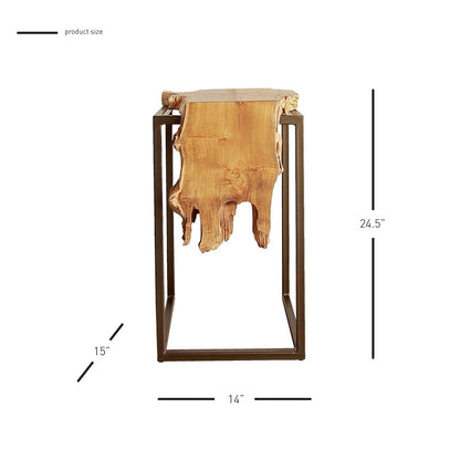 New Pacific Direct Jansen Reclaimed Teak Root Side/ End Table, Natural 9600029