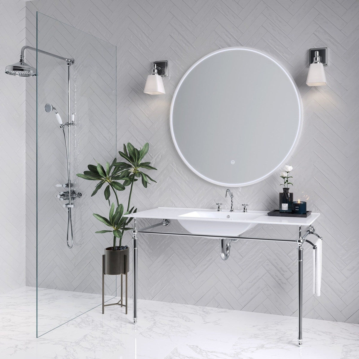 James Martin Vanities Westley 47.2" Single Sink and Console - 319V47.2BRSCRM