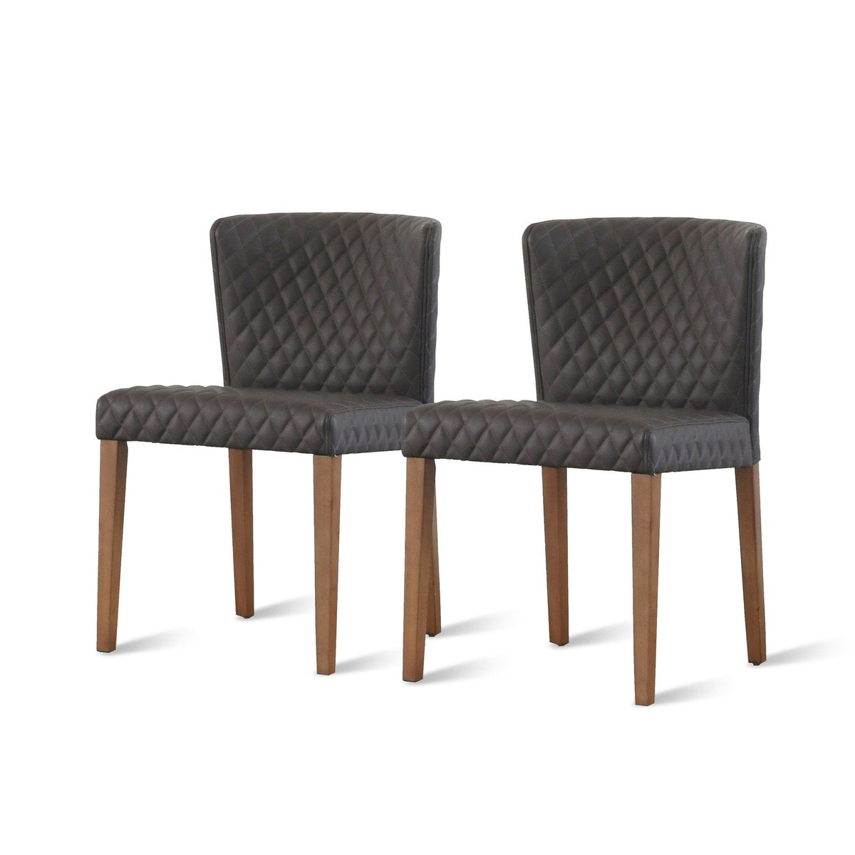 New Pacific Direct Albie Diamond Stitching PU Leather Chair, (Set of 2)  - 3900047-401