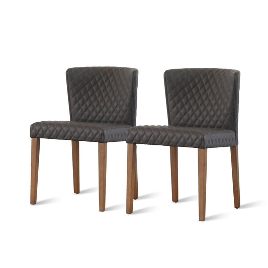 New Pacific Direct Albie Diamond Stitching PU Leather Chair, (Set of 2)  - 3900047-401